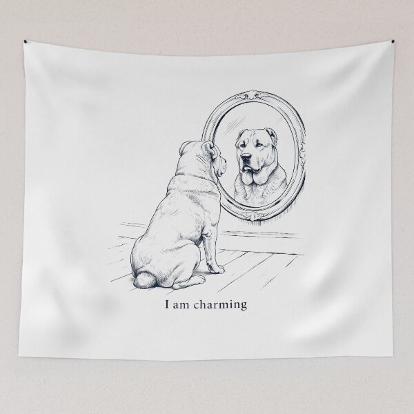 Item preview, Central Asian Shepherd Dog I Am Charming Mirror Meme Dog Lover designed and sold by dian-rody-crest.