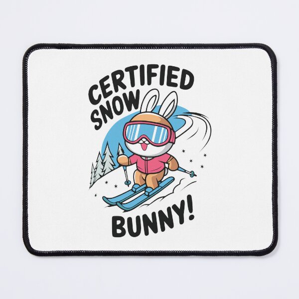 Item preview, Certified Snow Bunny Skiing Rabbit designed and sold by RosemarieKelpin.