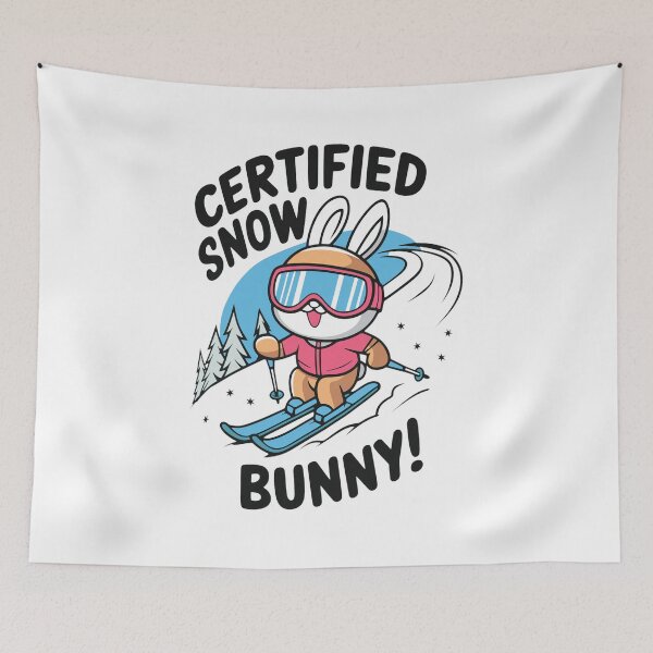 Item preview, Certified Snow Bunny Skiing Rabbit designed and sold by RosemarieKelpin.