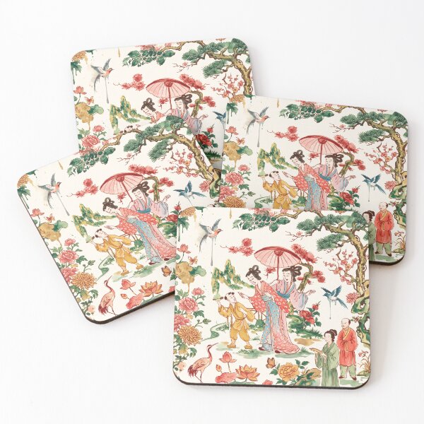 Item preview, Chinoiserie Garden Ladies Watercolor Illustration designed and sold by Fani*.