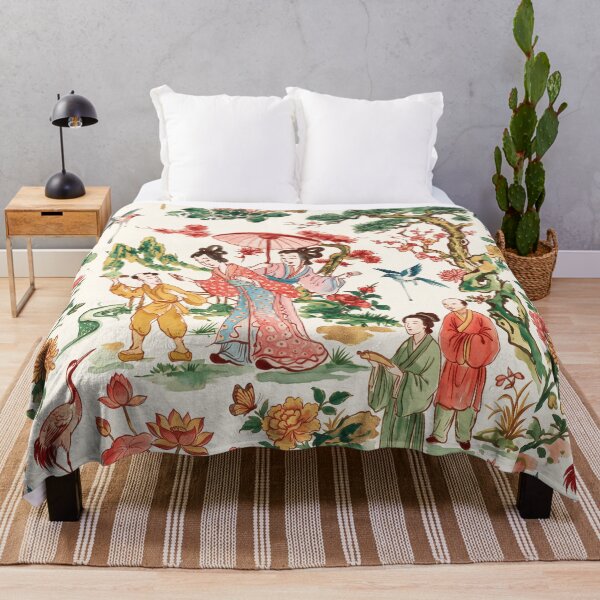 Item preview, Chinoiserie Garden Ladies Watercolor Illustration designed and sold by Fani*.