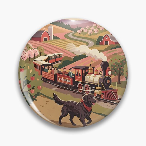 Item preview, Flat-Coated Retriever Orchard Train Guide designed and sold by PictoVibe.