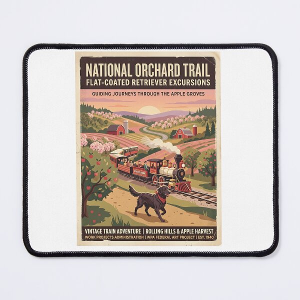 Item preview, Flat-Coated Retriever Orchard Train Guide designed and sold by PictoVibe.