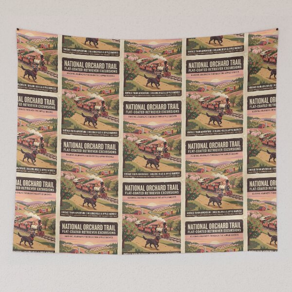 Item preview, Flat-Coated Retriever Orchard Train Guide designed and sold by PictoVibe.