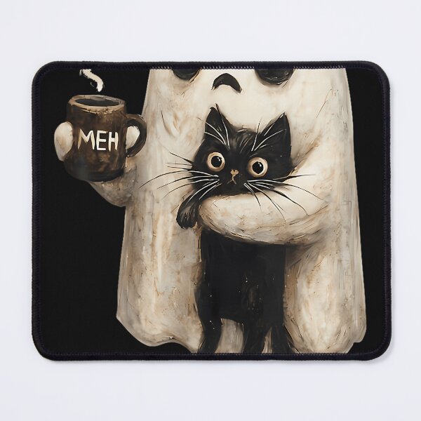 Item preview, Retro Funny Boojee Ghost Black Cat Hot Latte designed and sold by sakiruii.