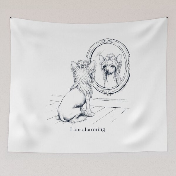 Item preview, Chinese Crested Dog I Am Charming Mirror Meme Dog Lover designed and sold by dian-rody-crest.