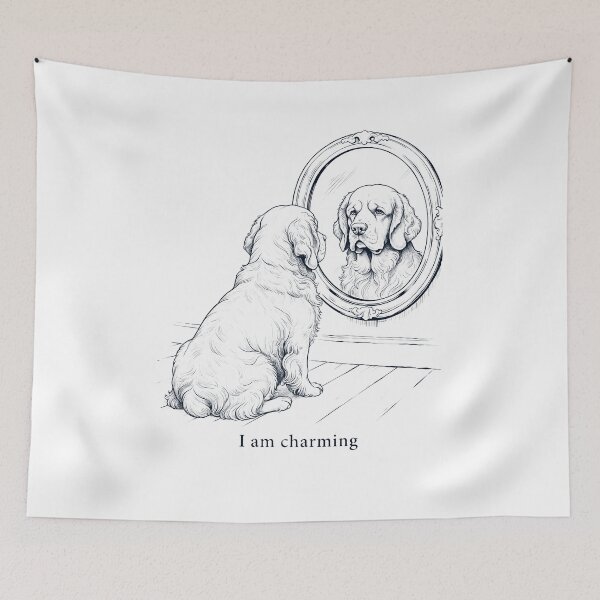Item preview, Clumber Spaniel I Am Charming Mirror Meme Dog Lover designed and sold by dian-rody-crest.