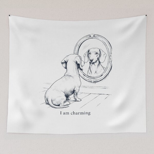 Item preview, Dachshund I Am Charming Mirror Meme Dog Lover designed and sold by dian-rody-crest.