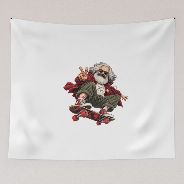 Item preview, Retro Hippie Grandpa Skateboarder designed and sold by RetroPop23.