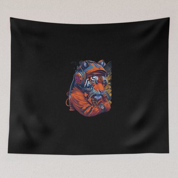 Item preview, Cyberpunk Tiger DJ Headphones Streetwear designed and sold by NainaMore.