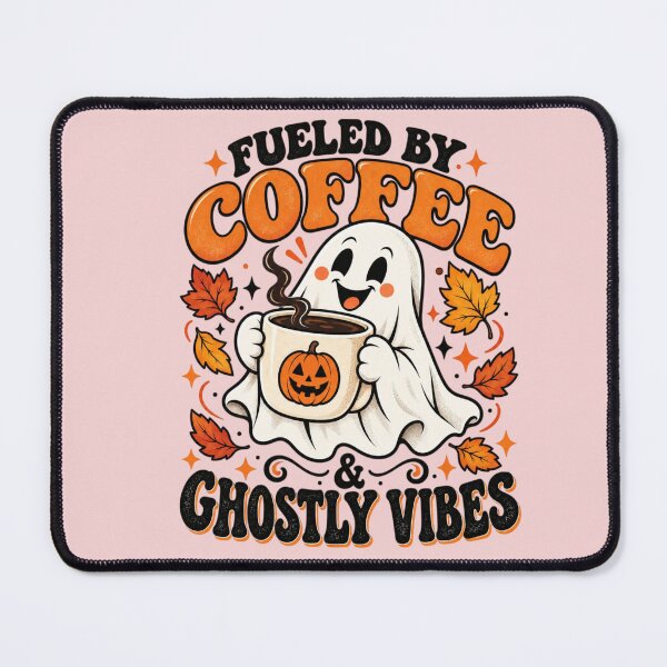 Item preview, Fueled by Coffee & Ghostly Vibes – Retro Halloween Ghost Coffee Autumn Design designed and sold by Sanika arts .