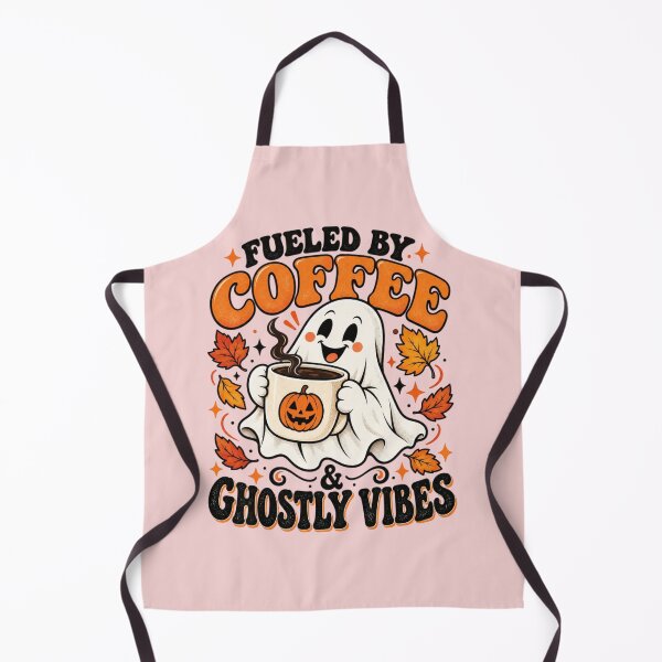 Item preview, Fueled by Coffee & Ghostly Vibes – Retro Halloween Ghost Coffee Autumn Design designed and sold by Sanika arts .