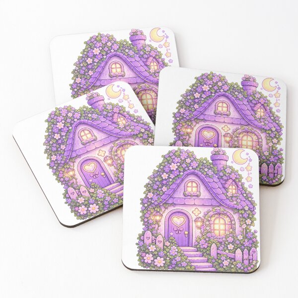 Item preview, Cute Purple Flower Cottage – Enchanted Garden House designed and sold by Kiralemon.