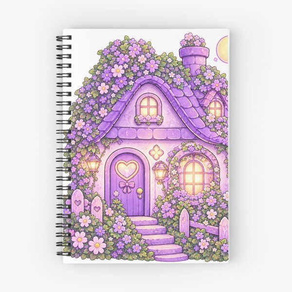 Item preview, Cute Purple Flower Cottage – Enchanted Garden House designed and sold by Kiralemon.