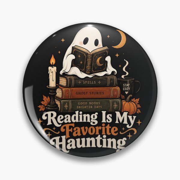 Item preview, Reading Is My Favorite Haunting – Cute Ghost Reading Books, Vintage Halloween Book Lover Design designed and sold by Sanika arts .