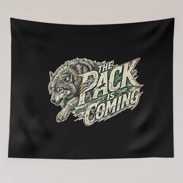 Item preview, The Pack Is Coming Wolf Design, Wolf Pack Artwork, Wolves Graphic, Wolf Lover Gift, Wolf Pack Shirt, Wildlife Art, Wilderness Design, Howling Wolf Artwork, Nature Lover Gift, Vintage Wolf Art designed and sold by Typologystudios.