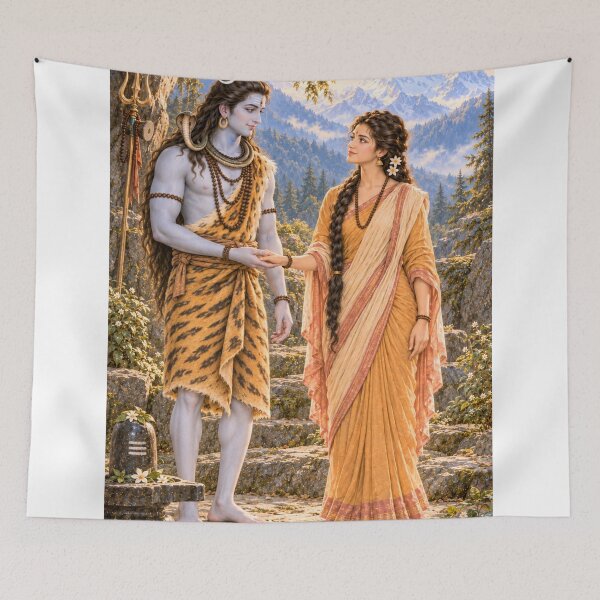 Item preview, Shiva Accepts Parvati | Shiva Shakti Divine Love Art designed and sold by Homyar.