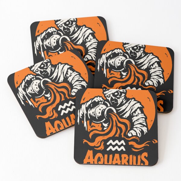Item preview, Zodiac Sign Aquarius Horror Halloween Vibes designed and sold by mazyoy.