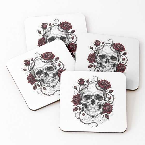 Item preview, Skull & Roses — Gothic Horror Halloween Design designed and sold by Sweet Blob Co.