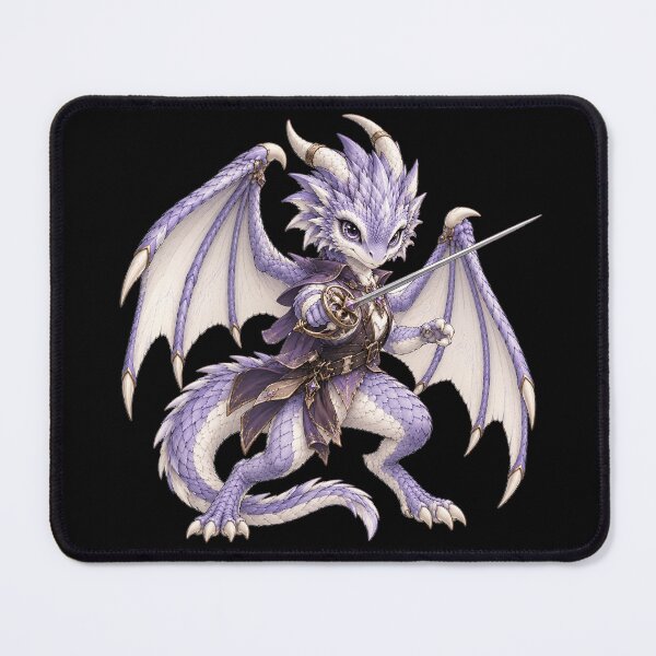 Item preview, Cute Purple Dragon Knight with Sword Whimsical Fantasy Art designed and sold by Hatchling Hollow.