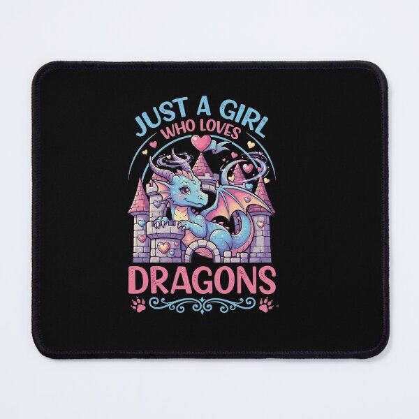 Item preview, Just A Girl Who Loves Dragons Cute Castle Fantasy Graphic designed and sold by Ostericaimusa.