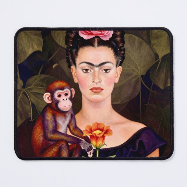 Item preview, Portrait of Frida with Spider Monkey and Rose designed and sold by Vicky Brago-Mitchell®.