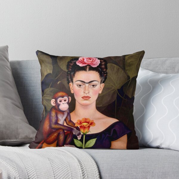 Item preview, Portrait of Frida with Spider Monkey and Rose designed and sold by Vicky Brago-Mitchell®.
