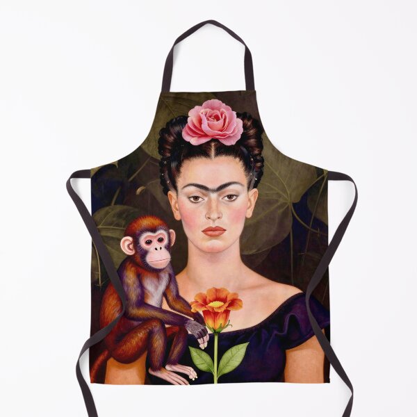 Item preview, Portrait of Frida with Spider Monkey and Rose designed and sold by Vicky Brago-Mitchell®.