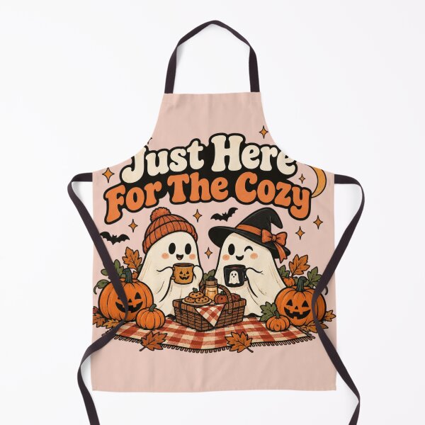 Item preview, Just Here For The Cozy – Cute Retro Ghost Picnic Halloween Pumpkin Autumn Design designed and sold by Sanika arts .