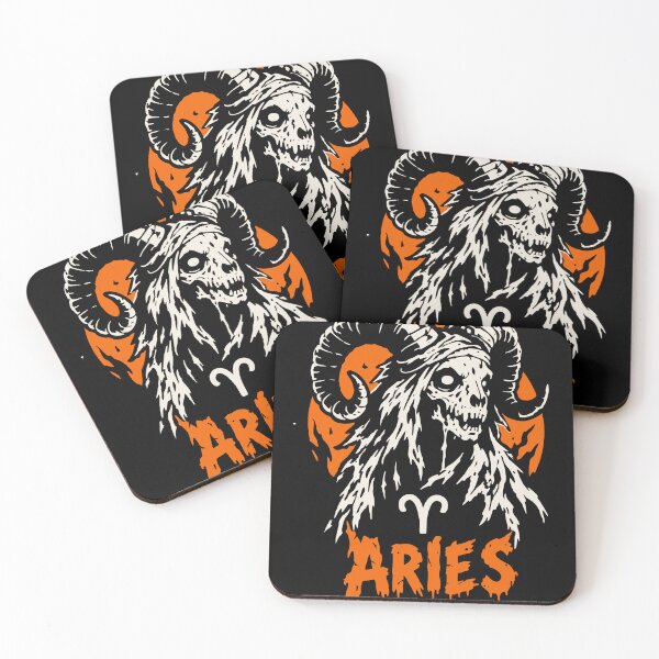 Item preview, Zodiac Sign Aries Horror Halloween Vibes designed and sold by mazyoy.