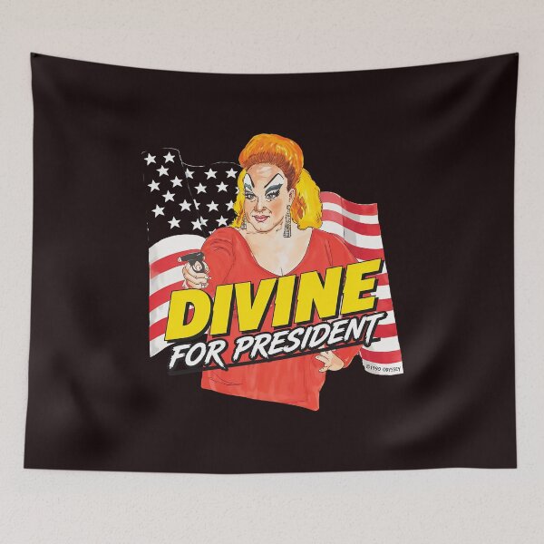 Item preview, Divine For President Retro Flag  designed and sold by hamid-lew-haven.