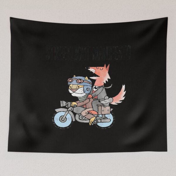 Item preview, Streetlight Manifesto Cat Fox Motorcycle Art designed and sold by farris-emel-art.