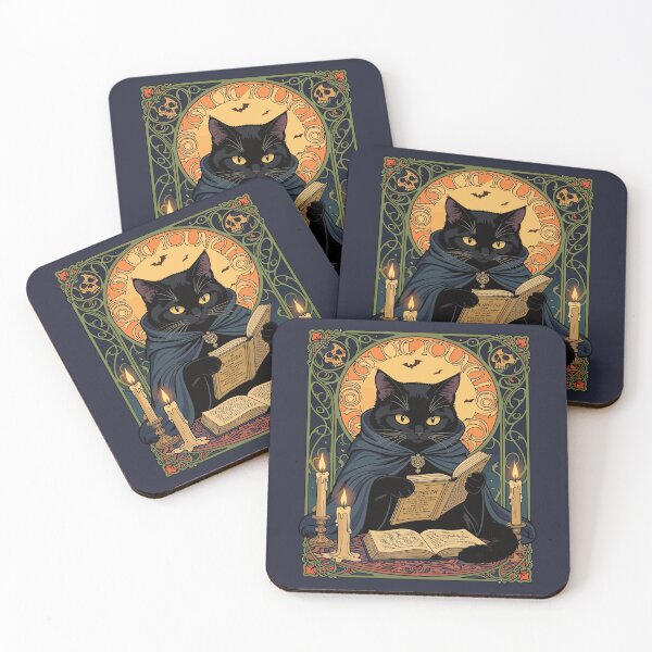 Item preview, Black-Colored Feline Reading A Book Of Solstice-Spells designed and sold by taiche.