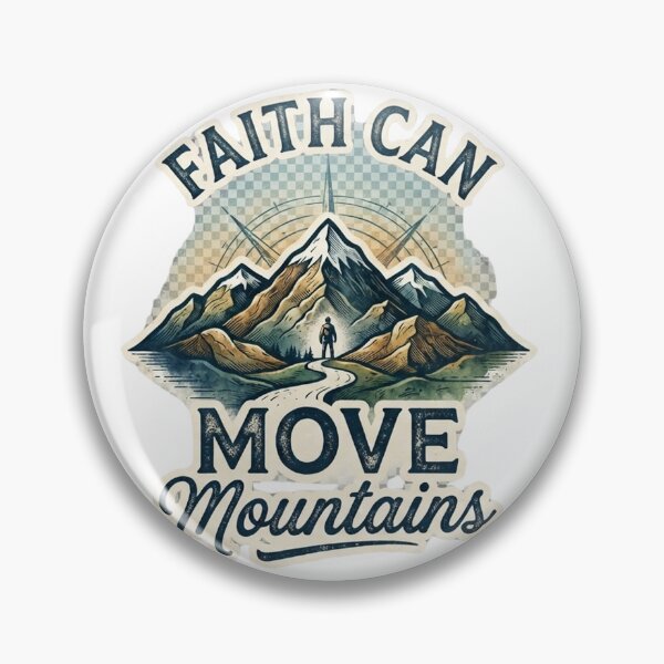 Item preview, "Faith Can Move Mountains" Vintage Hiking & Adventure Graphic Tee Design designed and sold by CreativeNest Prints.