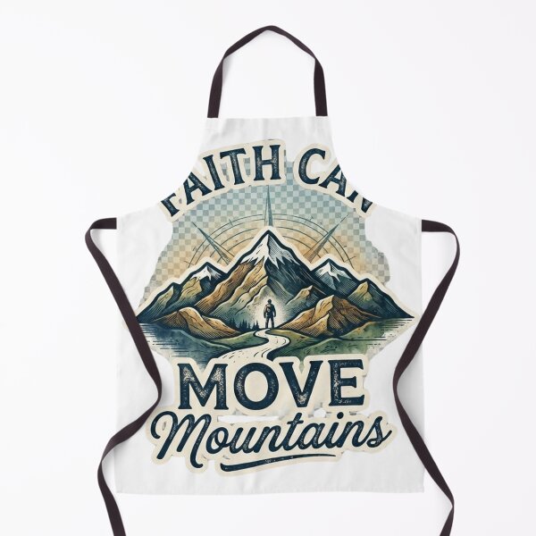 Item preview, "Faith Can Move Mountains" Vintage Hiking & Adventure Graphic Tee Design designed and sold by CreativeNest Prints.