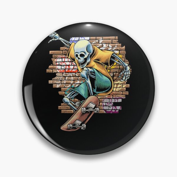 Item preview, Skater Skeleton Brick Wall Graffiti Art designed and sold by PerryPerales.
