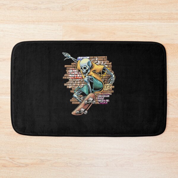 Item preview, Skater Skeleton Brick Wall Graffiti Art designed and sold by PerryPerales.