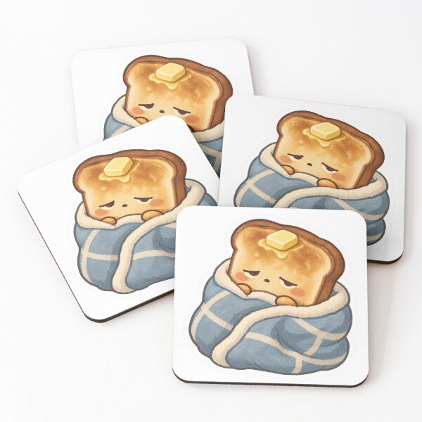 Item preview, Sleepy Toast | Cute Breakfast Food Illustration designed and sold by morikuma.