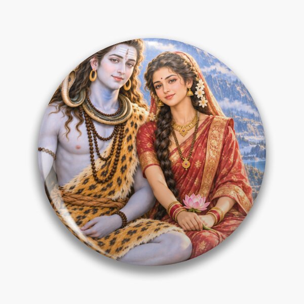Item preview, Shiva and Parvati on Mount Kailash | Devotional Art designed and sold by Homyar.