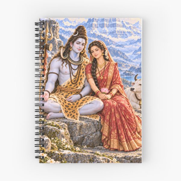 Item preview, Shiva and Parvati on Mount Kailash | Devotional Art designed and sold by Homyar.