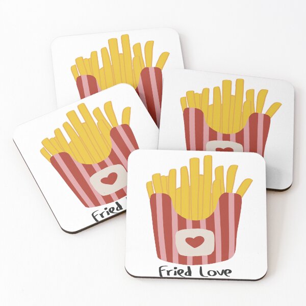 Item preview, Fried Love Cute French Fries Pun designed and sold by Bald Guy Draws.
