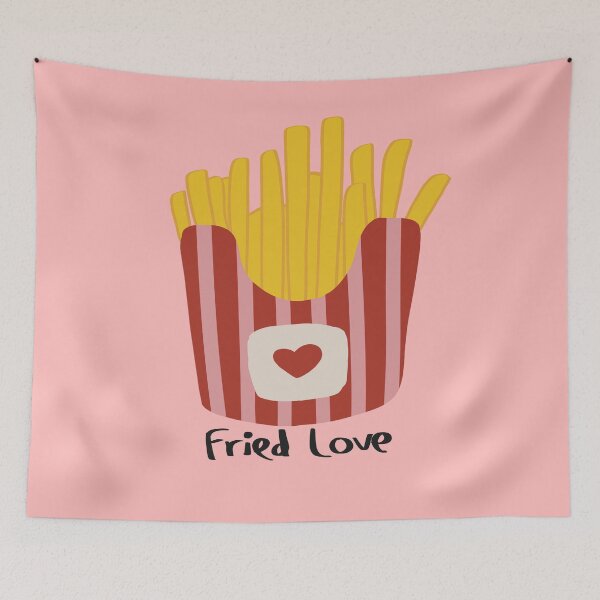 Item preview, Fried Love Cute French Fries Pun designed and sold by Bald Guy Draws.