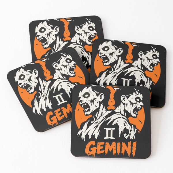 Item preview, Zodiac Sign Gemini Horror Halloween Vibes designed and sold by mazyoy.