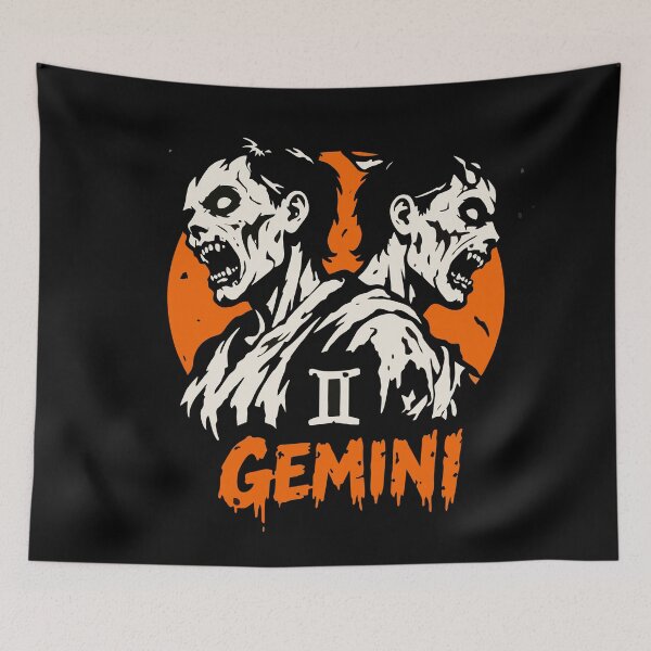 Item preview, Zodiac Sign Gemini Horror Halloween Vibes designed and sold by mazyoy.