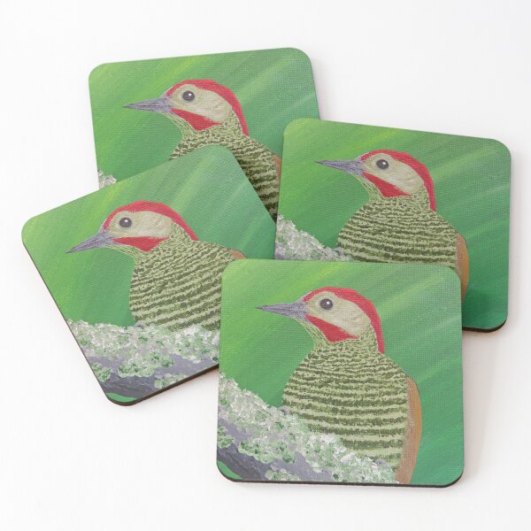 Item preview, Golden-Olive Woodpecker Hanging Out and Looking Innocent designed and sold by Magpie's Miscellany.