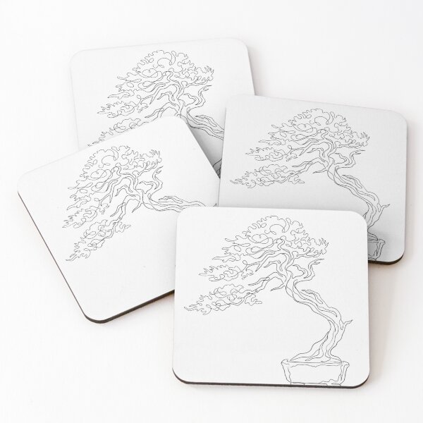 Item preview, Windswept Juniper Bonsai Line Art Print - Minimalist Wall Decor designed and sold by Purrfecta.