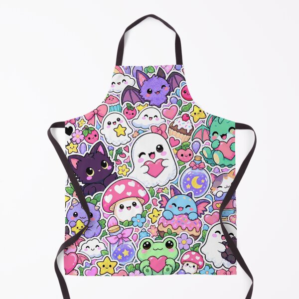 Item preview, Kawaii Pastel Sticker Bomb – Cute Ghosts & Frogs designed and sold by Inked Legacy.