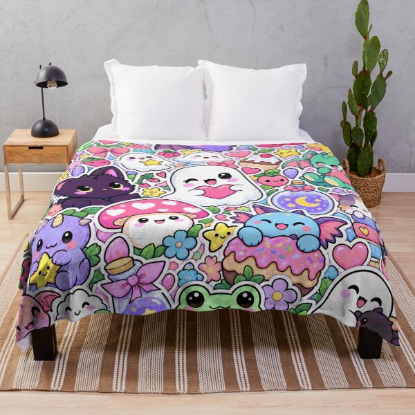 Item preview, Kawaii Pastel Sticker Bomb – Cute Ghosts & Frogs designed and sold by Inked Legacy.