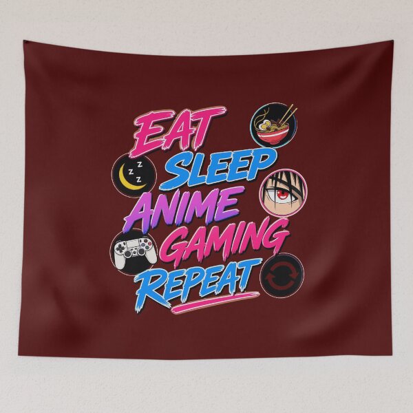 Item preview, Eat Sleep Anime Gaming Repeat designed and sold by leocoopera.