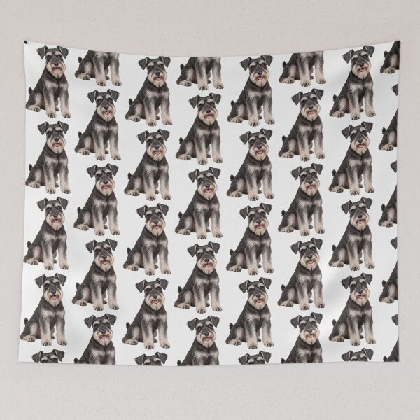 Item preview, Silver and Black Miniature Schnauzer dog designed and sold by BackgroundND.